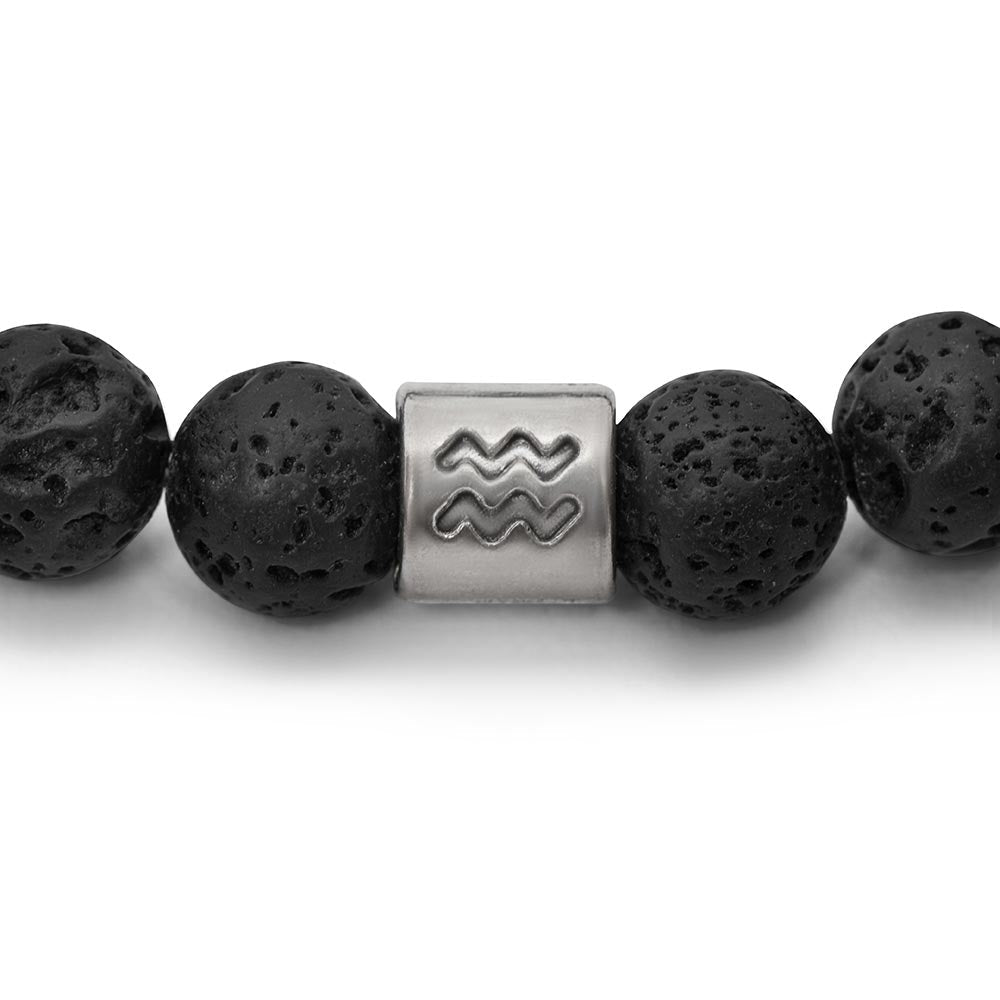 Sternzeichen-Edelstein-Armband – Lavastein-Silber – Horoskop-Armband