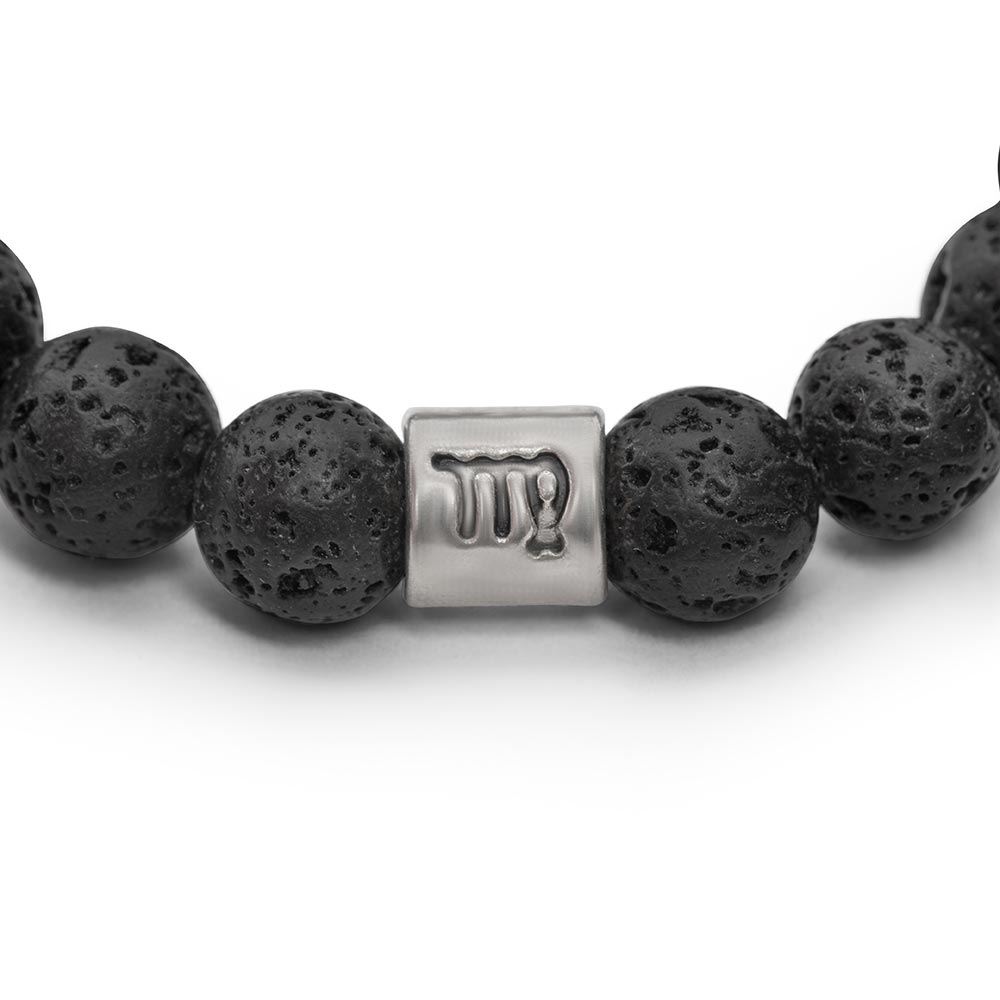 Sternzeichen-Edelstein-Armband – Lavastein-Silber – Horoskop-Armband