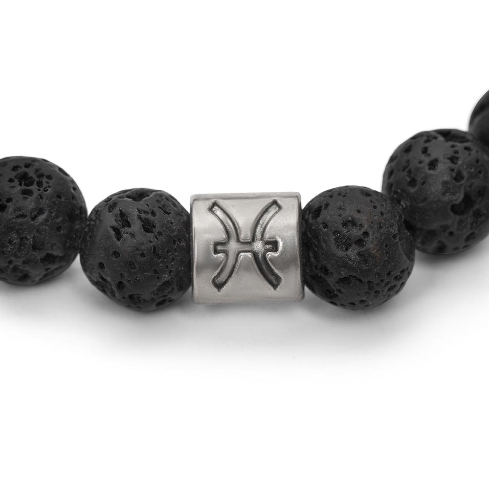 Sternzeichen-Edelstein-Armband – Lavastein-Silber – Horoskop-Armband