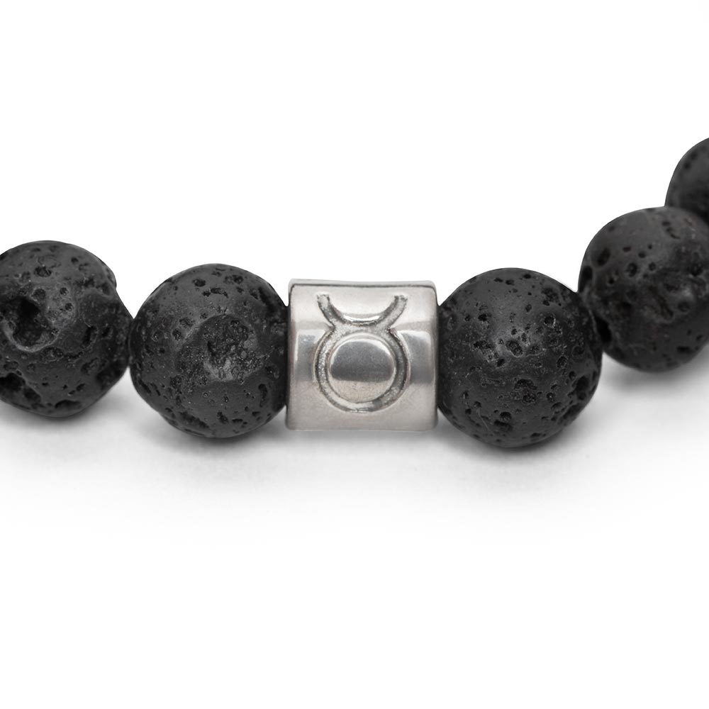 Sternzeichen-Edelstein-Armband – Lavastein-Silber – Horoskop-Armband