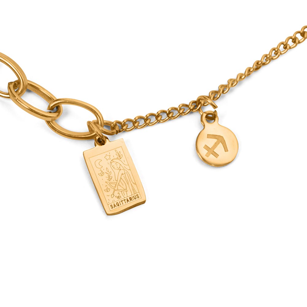 Sternzeichen-Armband Sternzeichen – Edelstahl – 18 Karat vergoldet – Horoskop