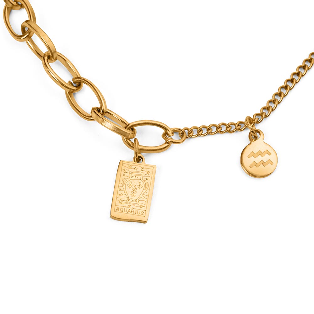 Sternzeichen-Armband Sternzeichen – Edelstahl – 18 Karat vergoldet – Horoskop