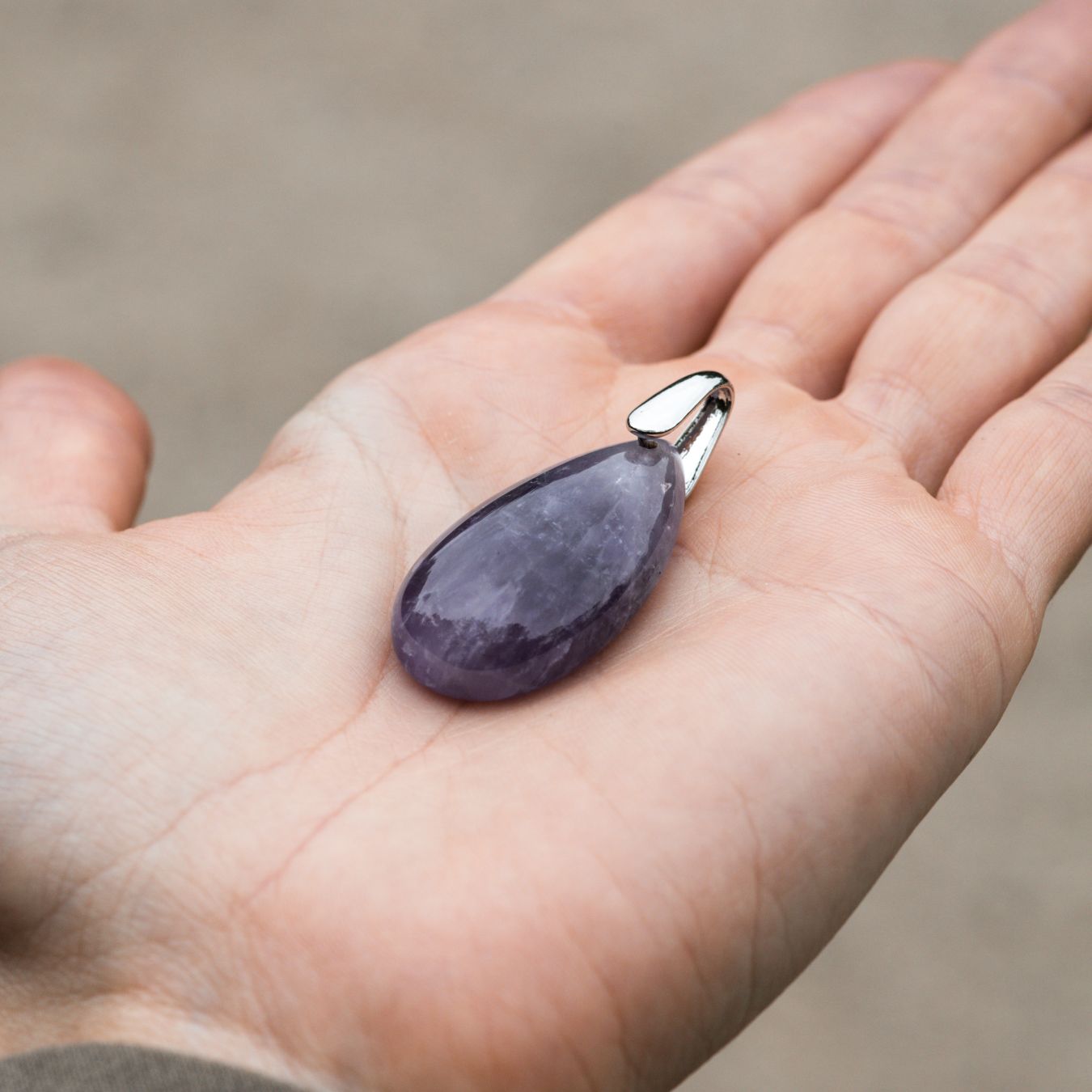Amethyst-Anhänger – Tropfen – Edelstein-Anhänger – Balance