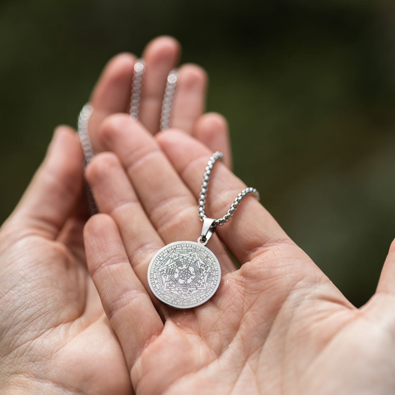 Halskette Aemeth Seal – 7 Erzengel John Dee – Edelstahl – Silber