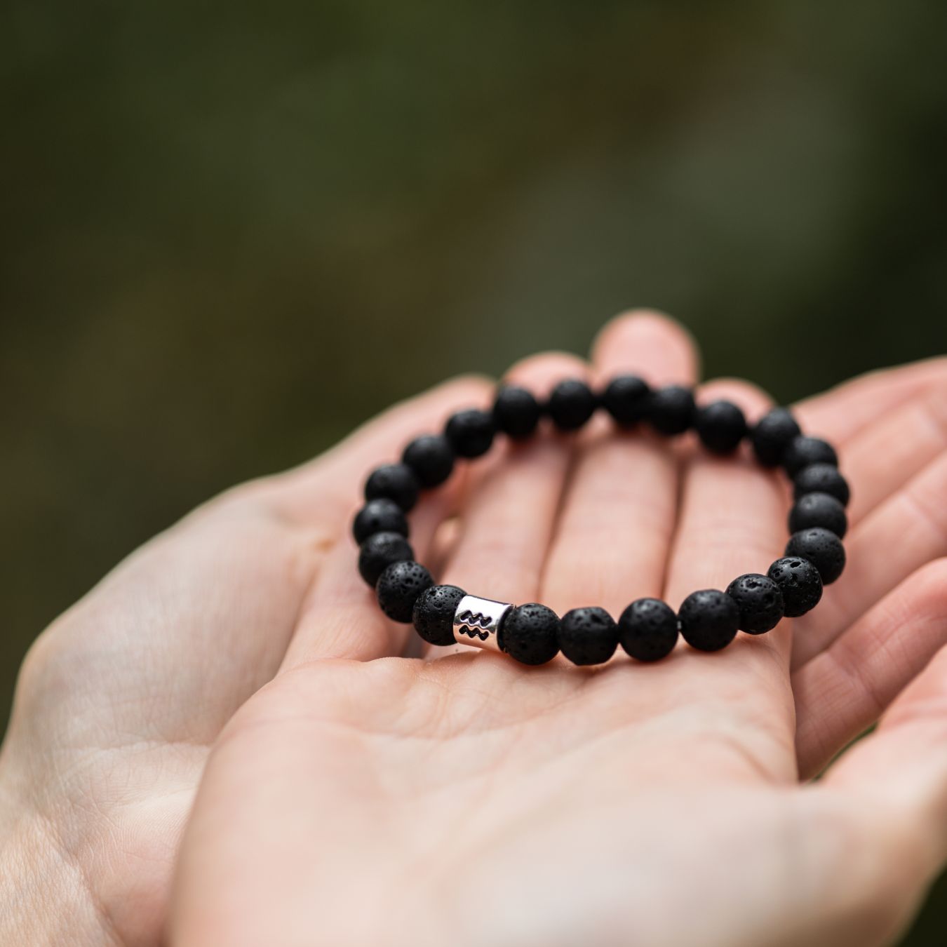 Sternzeichen-Edelstein-Armband – Lavastein-Silber – Horoskop-Armband