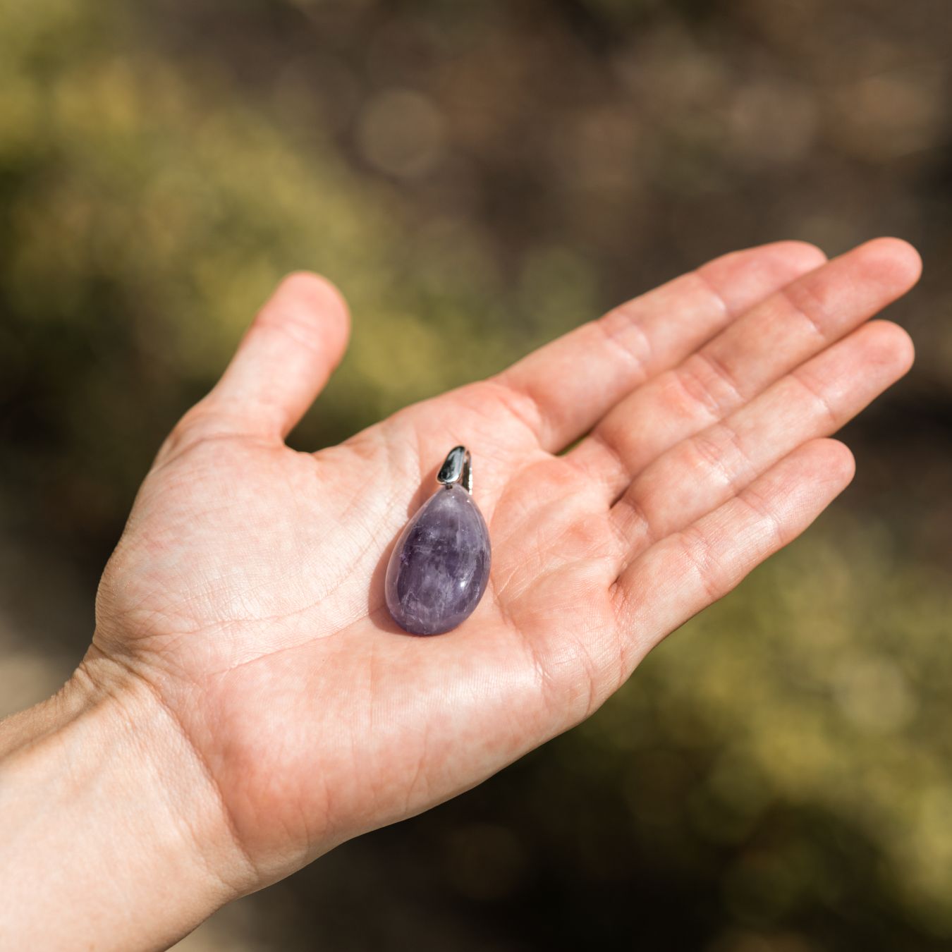 Amethyst-Anhänger – Tropfen – Edelstein-Anhänger – Balance