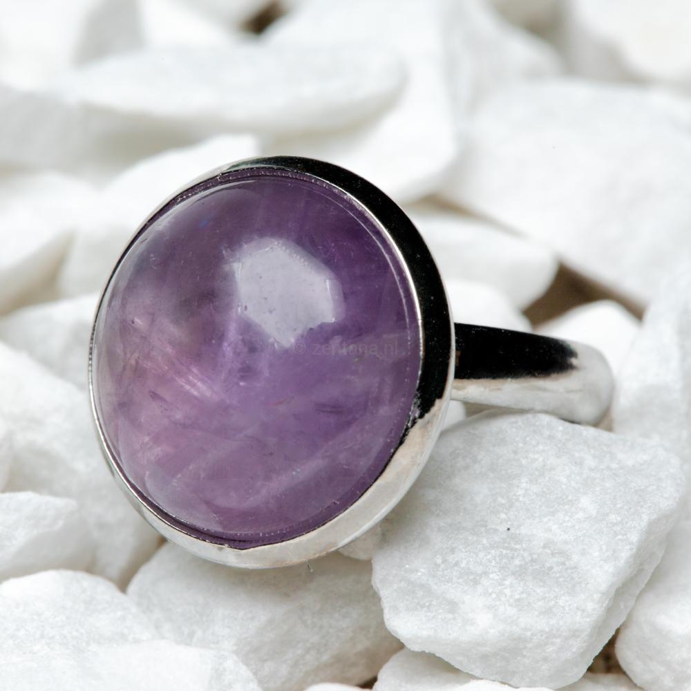 Amethist Edelsteen Ring - Verstelbaar - Wijsheid-Edelsteen ring-Zentana