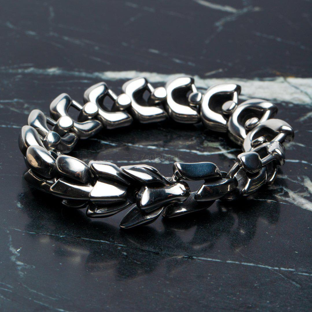 Armband Draak - Schakelarmband - Roestvrij Staal - Macht & Bescherming-Draken armband-19cm-Zentana