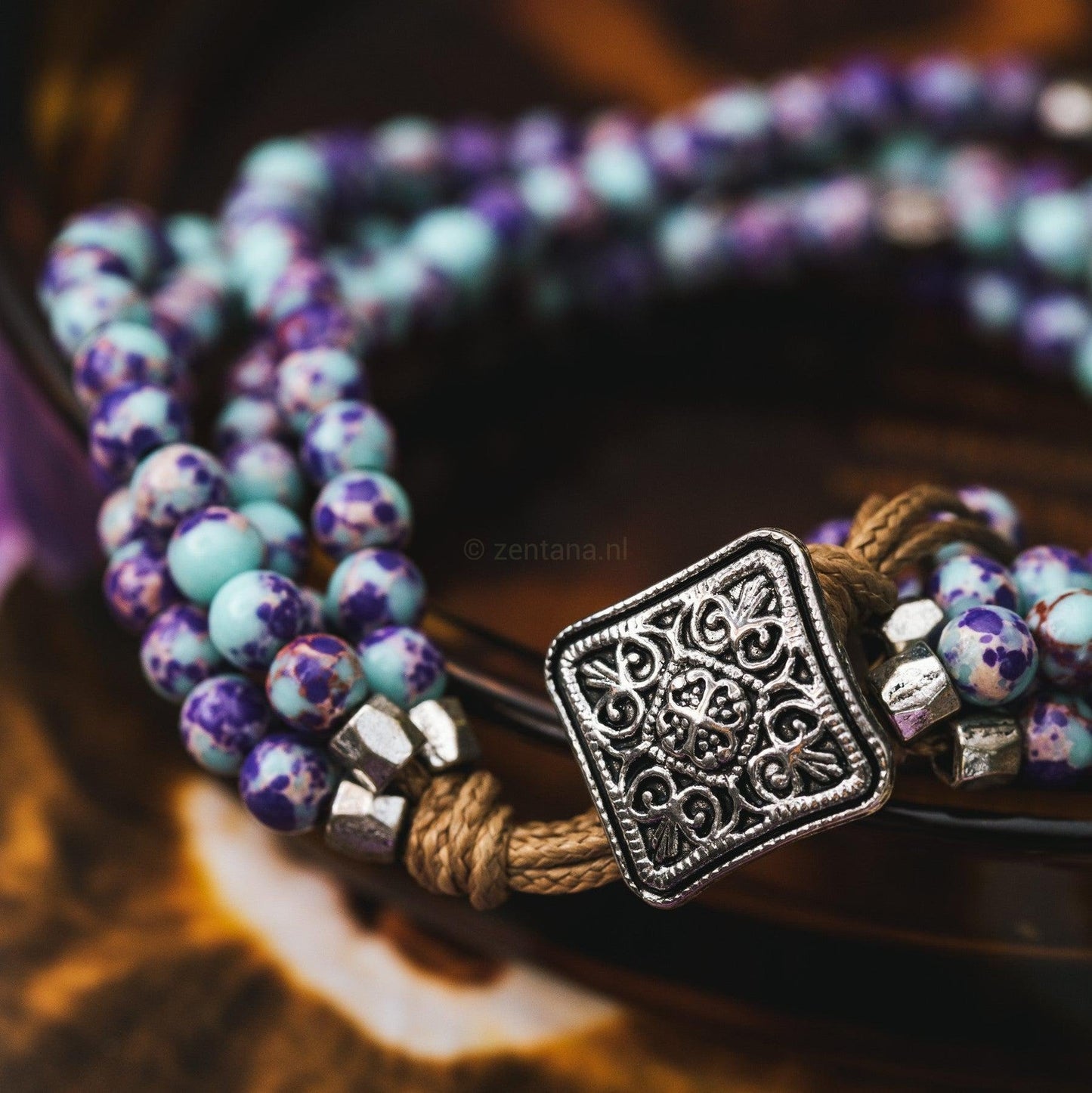 Armband Imperial Jaspis - Edelsteen Armband Mandala Sluiting - Positiviteit-Edelsteen armband jaspis-Zentana
