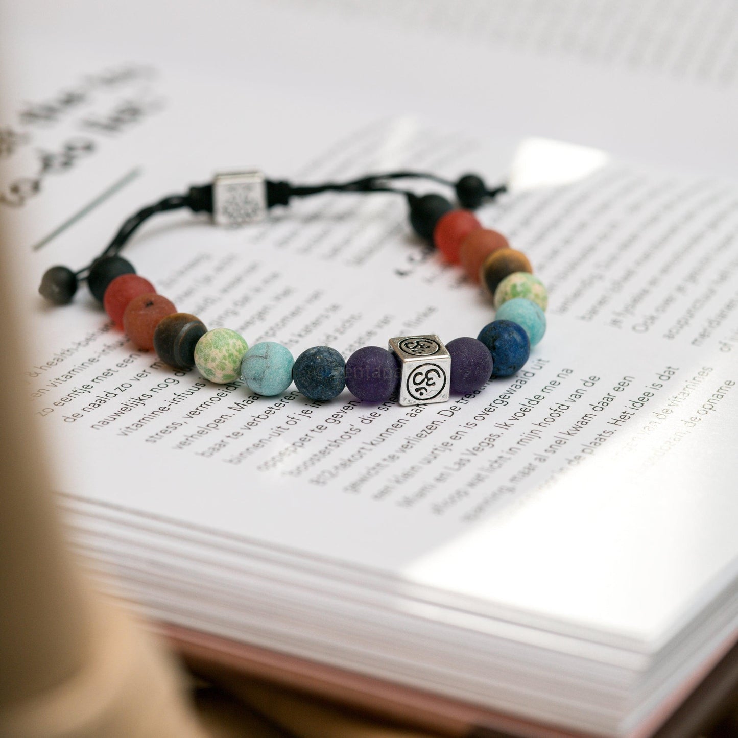 Badu Chakra - Verstelbare Chakra Armband - Zuiverheid-Badu Chakra-Frosted Ohm-Zentana