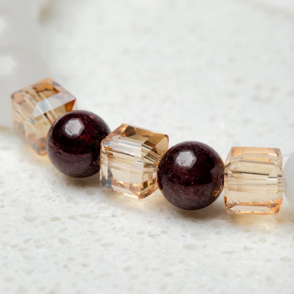 Balans Armband - Chalcedoon & Granaat - Vitaliteit-Chalcedoon armband-Zentana