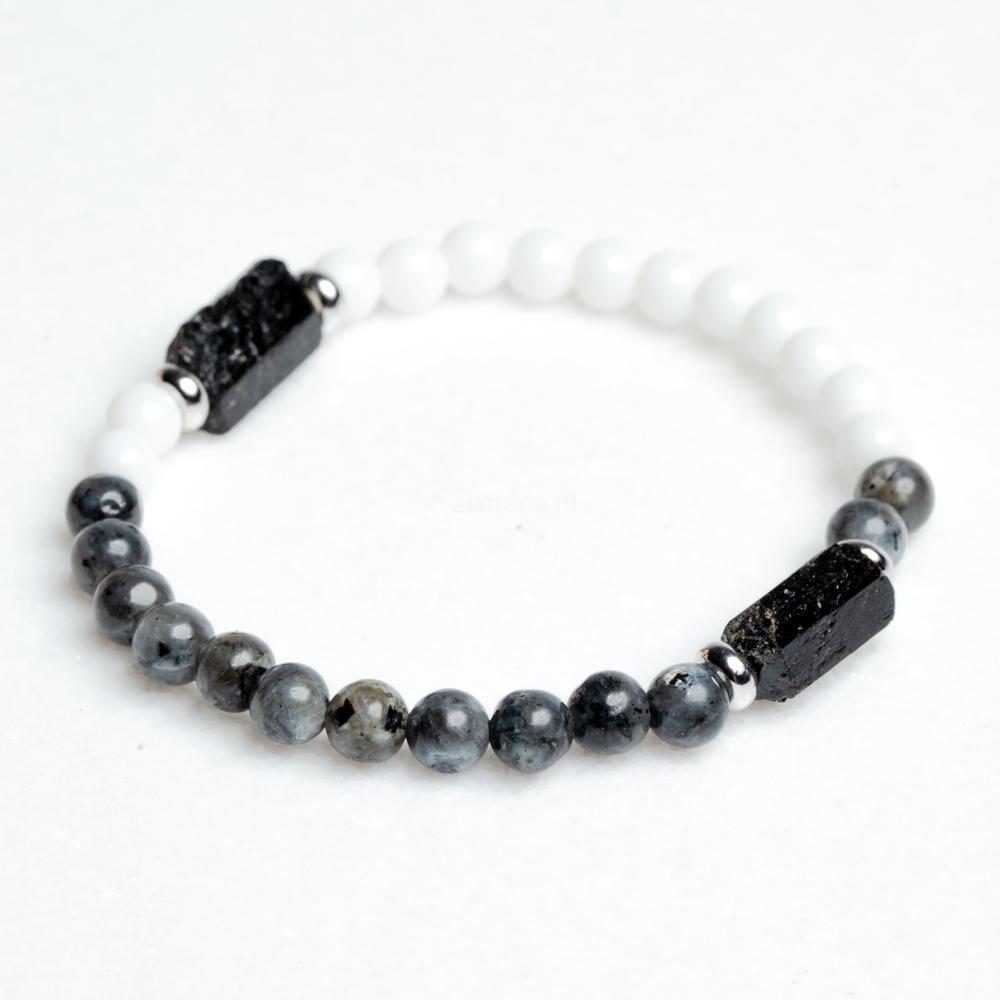 Balans Armband - Chalcedoon & Labradoriet - Ruwe Toermalijn - Creativiteit-Balans armband-Zentana