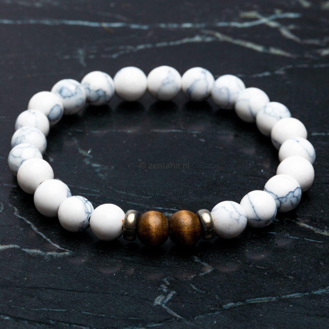 Balans Armband - Edelstenen - Howliet & Hout - Positiviteit-Armband howliet hout-Zentana