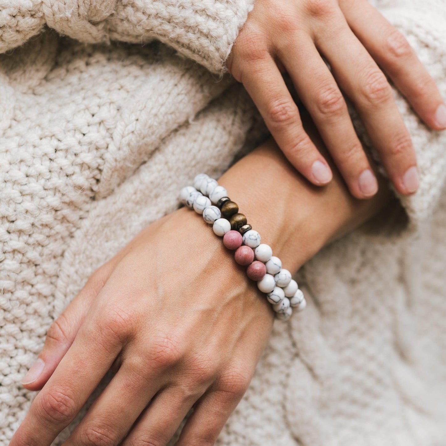 Balans Armband - Edelstenen - Howliet & Hout - Positiviteit-Armband howliet hout-Zentana