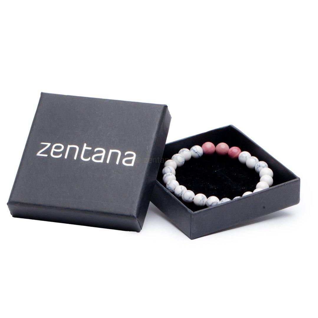 Balans Armband Edelstenen - Howliet & Rhodoniet - Positiviteit-Armband howliet rhodoniet-Zentana