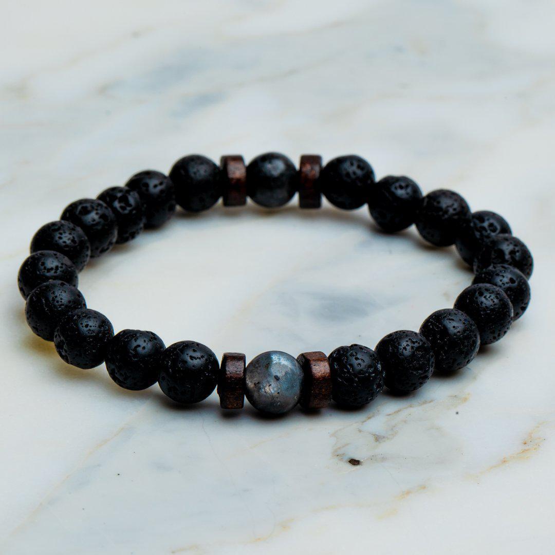 Balans Armband - Sandelhout - Lavasteen & Labradoriet - Stabiliteit-Balans armband-Zentana