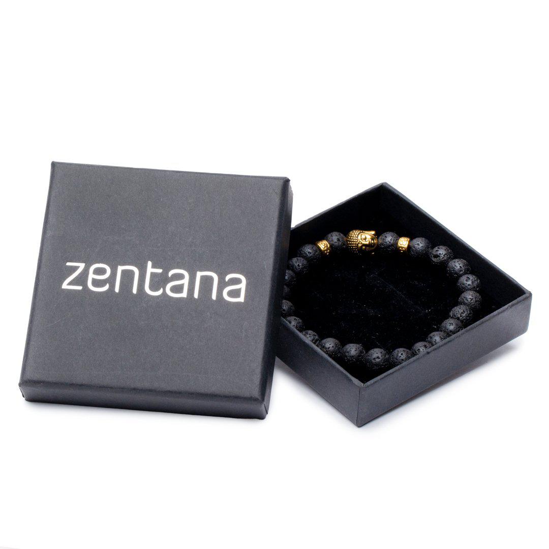 Boeddha Armband - Lavasteen Goudkleurig - Doorzetten-Boeddha armband-Zentana