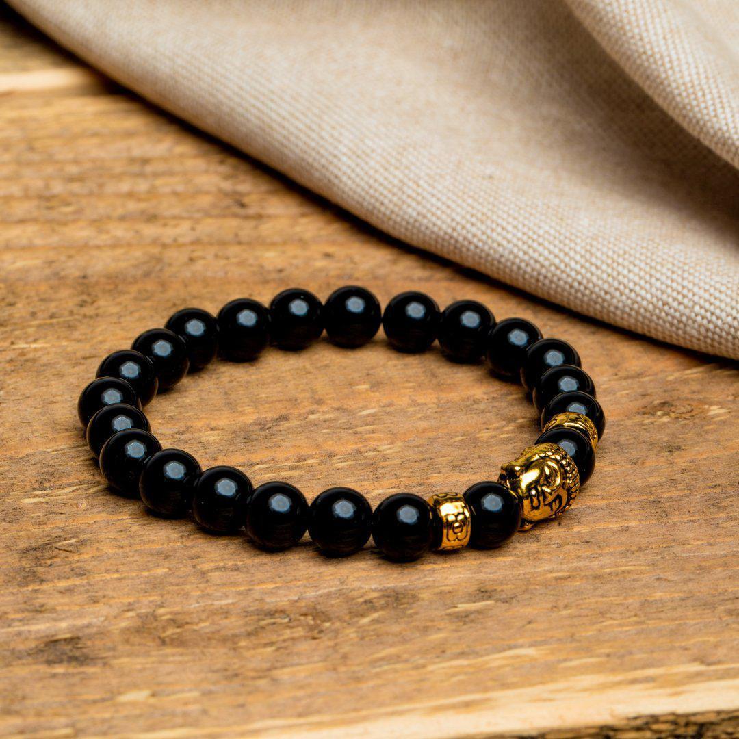 Boeddha Armband - Onyx Goudkleurig - Anti Stress-Boeddha armband-Zentana