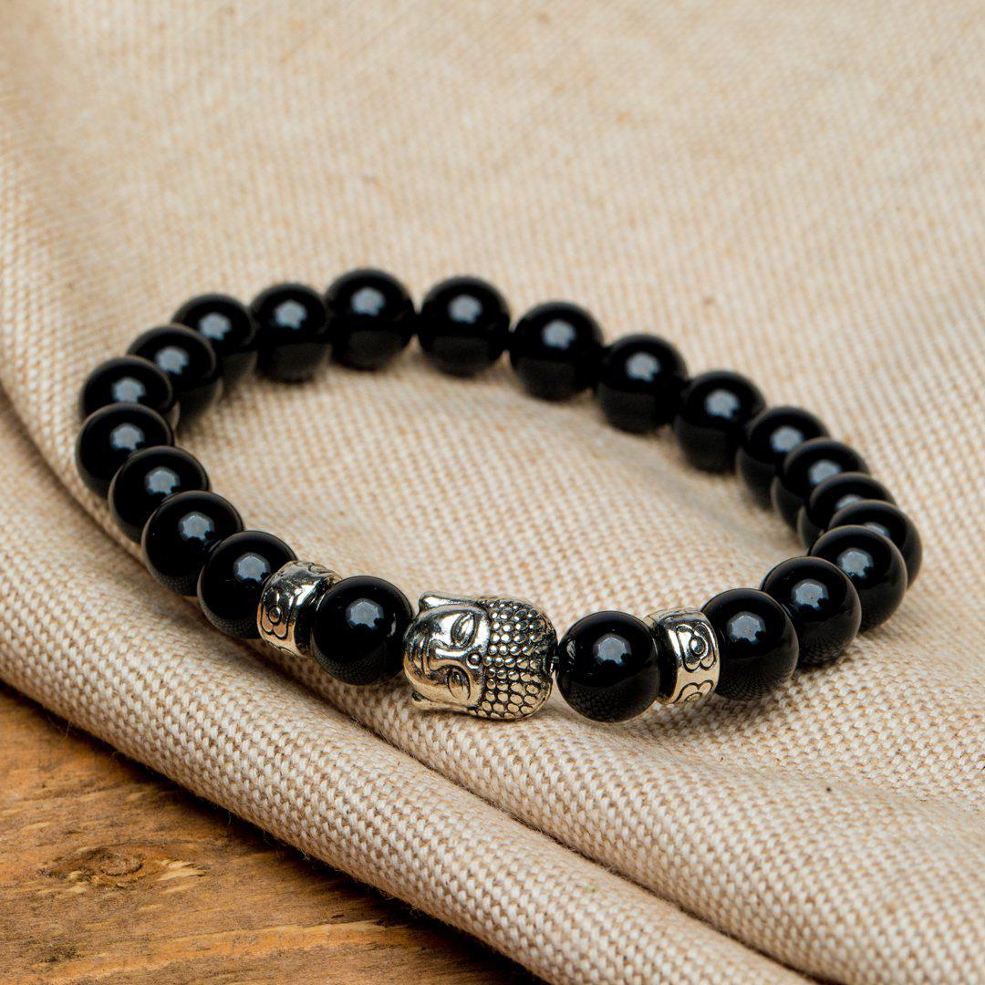 Boeddha Armband - Onyx Zilverkleurig - Anti Stress-Boeddha armband-Zentana