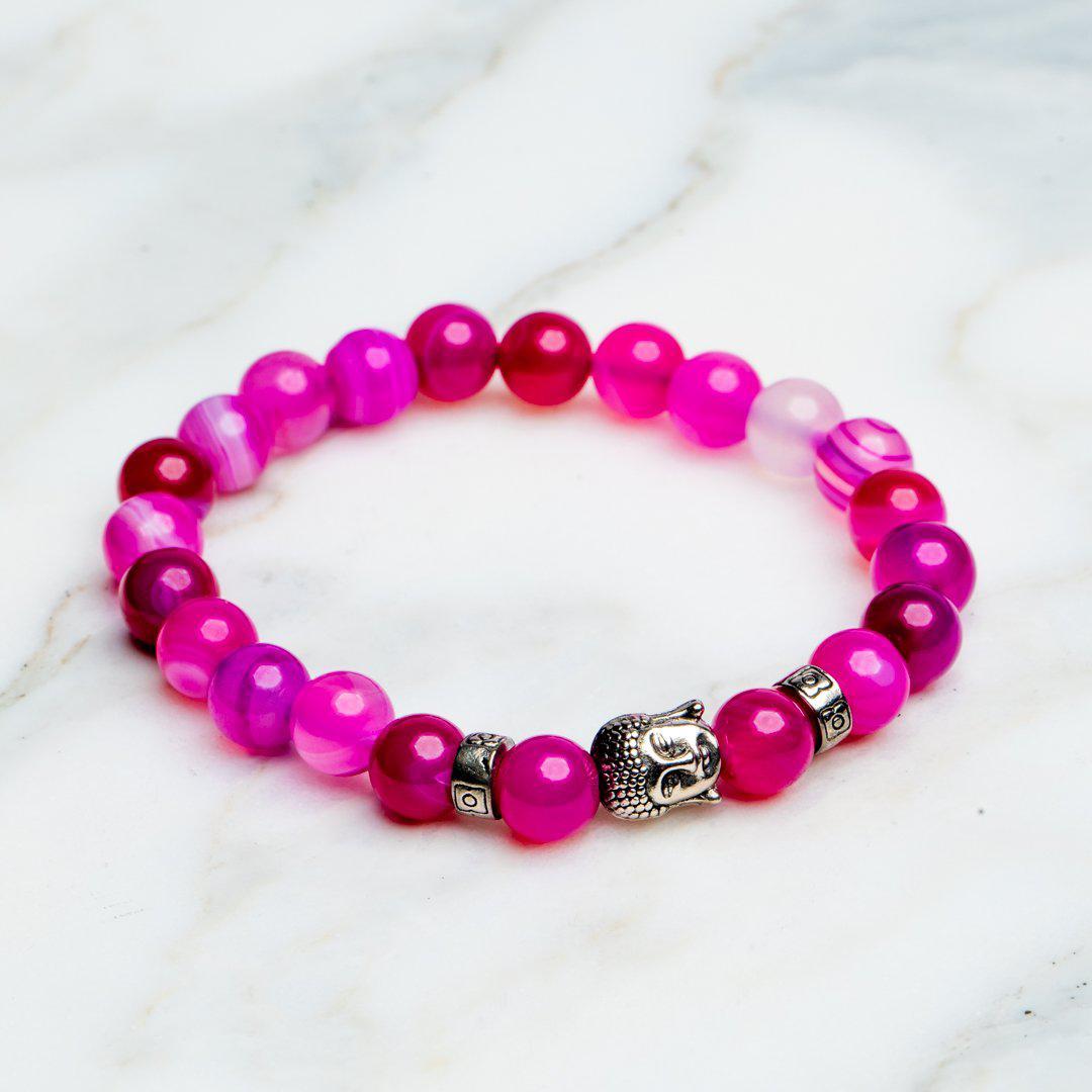 Boeddha Armband - Rose Red Agaat - Stabiliteit-Boeddha armband-Zentana