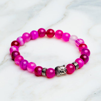Boeddha Armband - Rose Red Agaat - Stabiliteit-Boeddha armband-Zentana