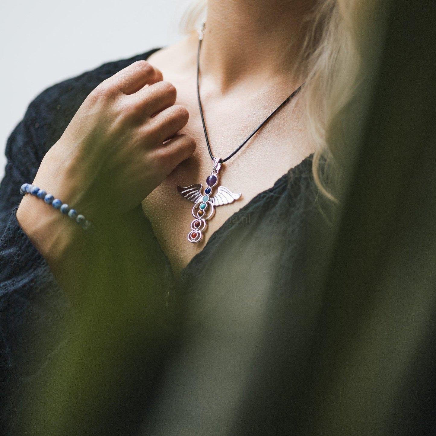 Chakra Edelsteen Ketting - Engel Vleugels 7 Chakra's - Bevrijding-Chakra ketting-Zentana