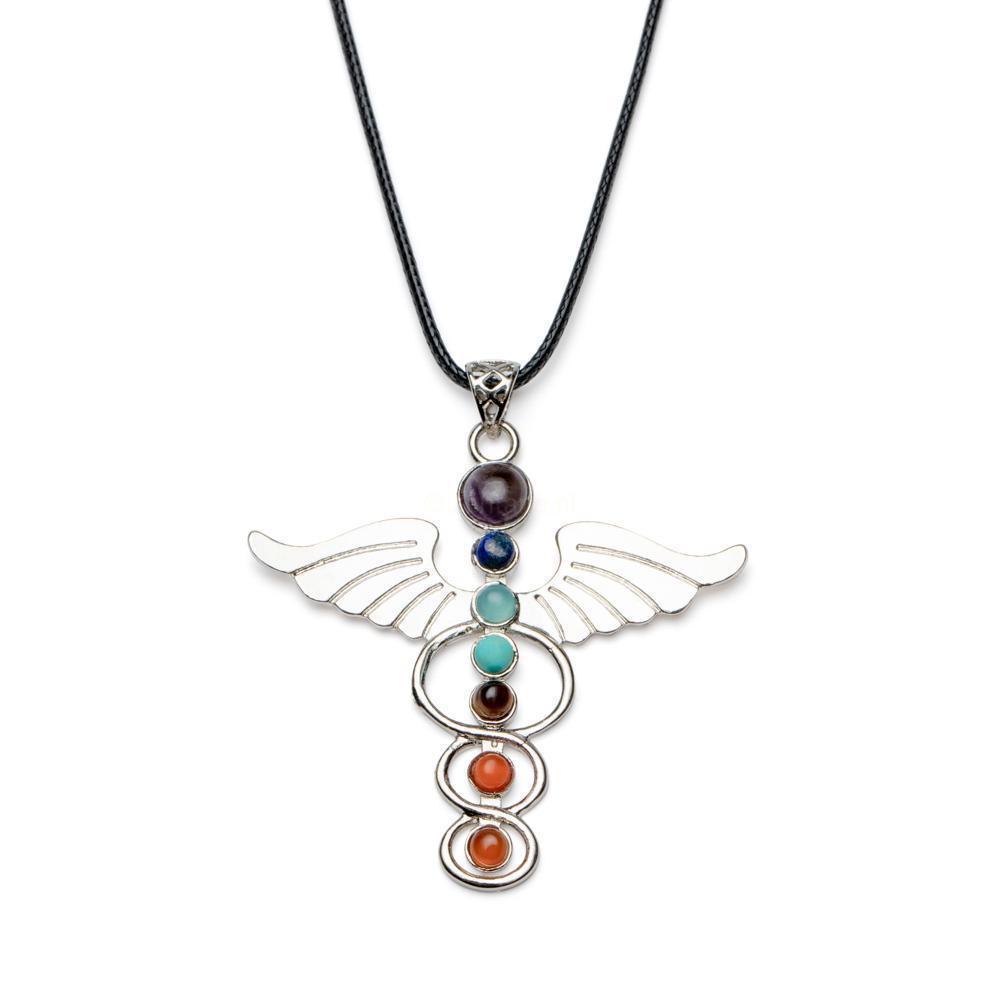 Chakra Edelsteen Ketting - Engel Vleugels 7 Chakra's - Bevrijding-Chakra ketting-Zentana
