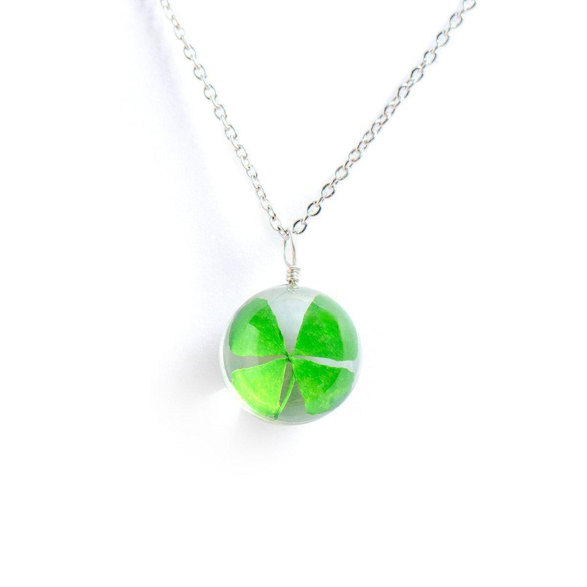 Geluksketting - Klavertje Vier Geluk - Geblazen Glas-Klavertje vier ketting-Zentana