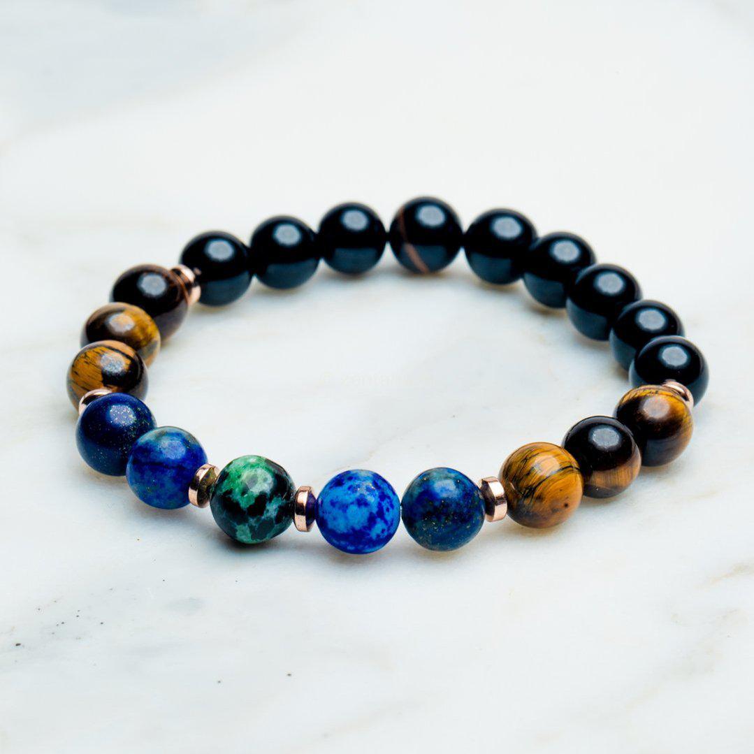 Gemengde Edelstenen Armband - Armband Edelsteen - Tijgeroog - Kracht-Armband tijgeroog-Zentana