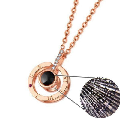 I Love You Ketting - Geheime boodschap - 100 Talen-Liefdesketting-925 Sterling Zilver-Zilver-Zentana