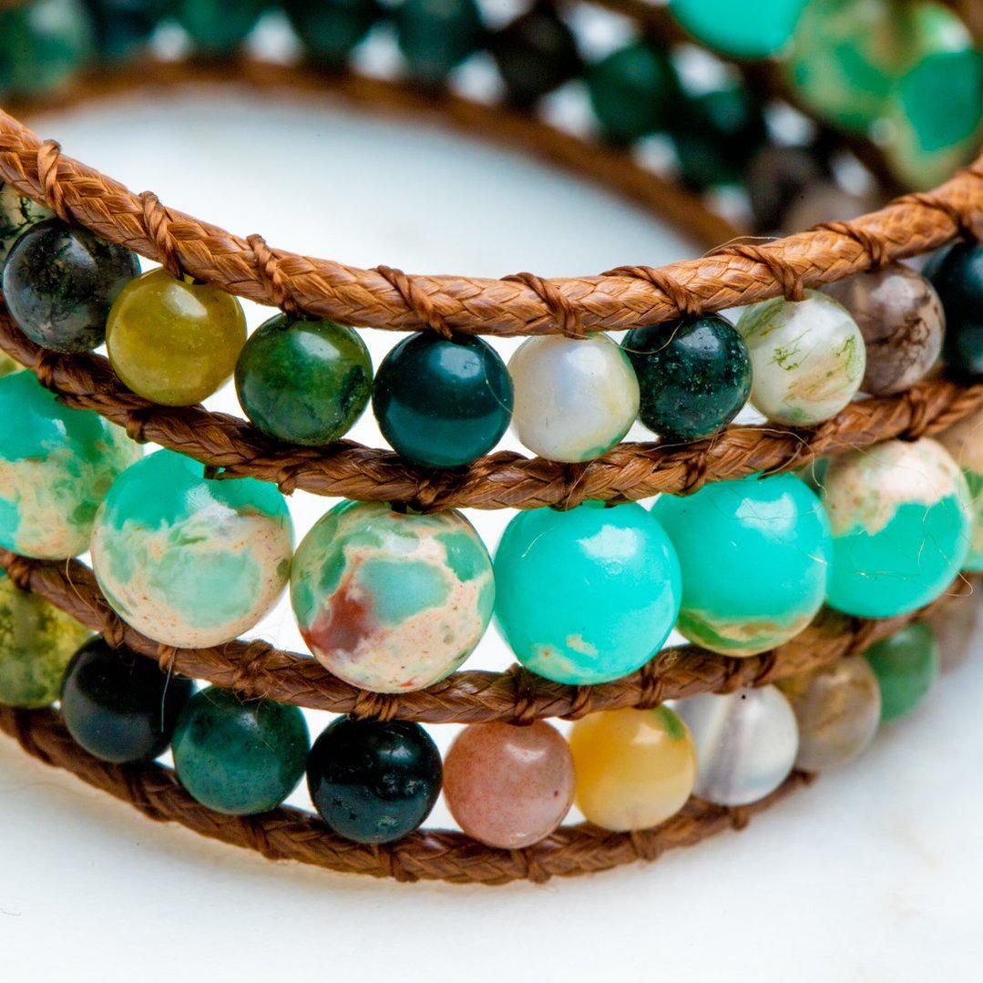Jaspis & Agaat Armband - Gelaagde Imperial Jaspis & India Agaat - Fantasie-Armband zonnebloem-Zentana