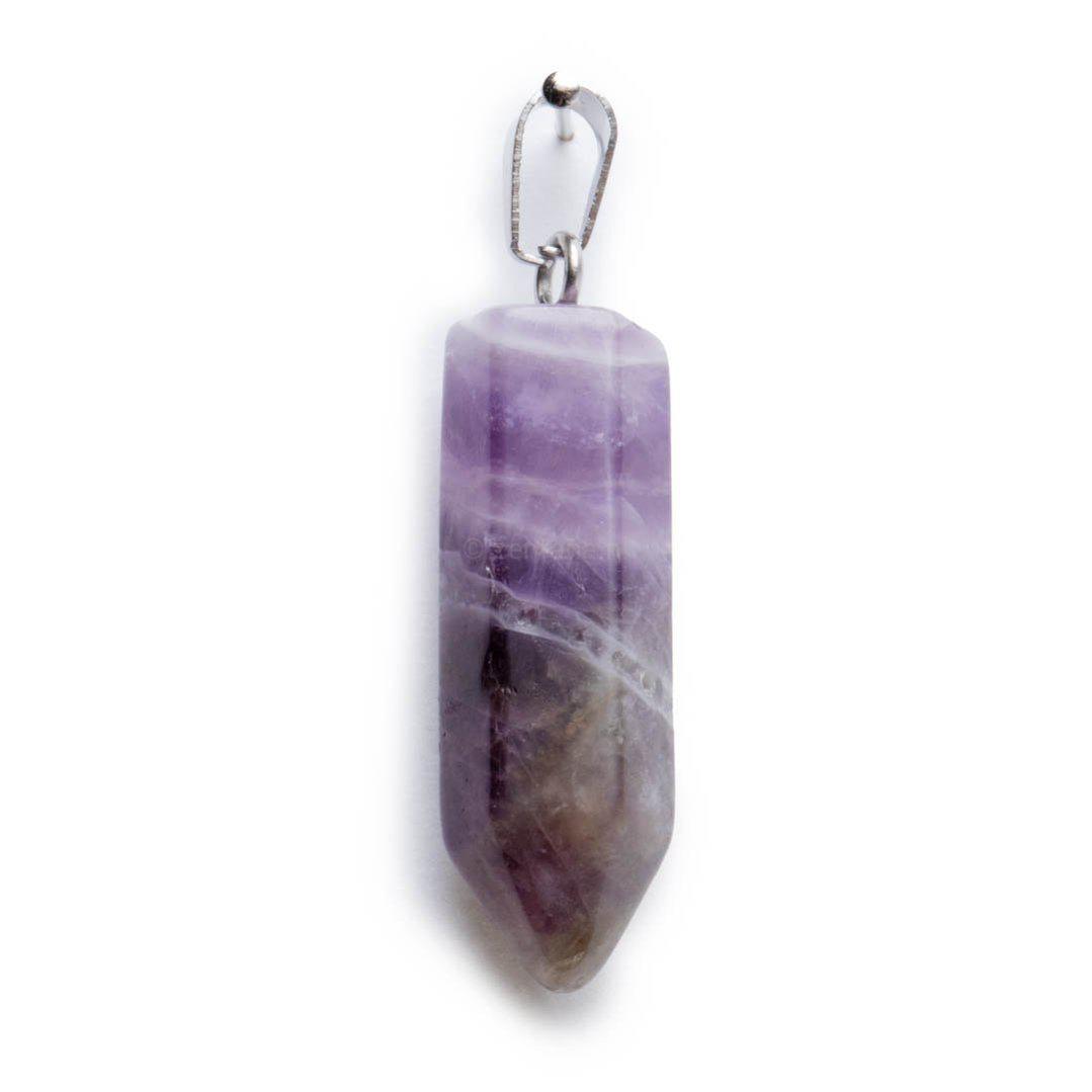 Ketting Hanger - Geslepen Amethist Punthanger - Edelsteen Staafje - Intuïtie-Punt hanger amethist-Zentana