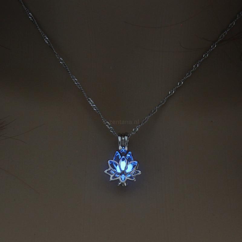 Lotus Ketting - Lichtgevend - Hemelblauw - Bevrijding-Ketting-Zentana