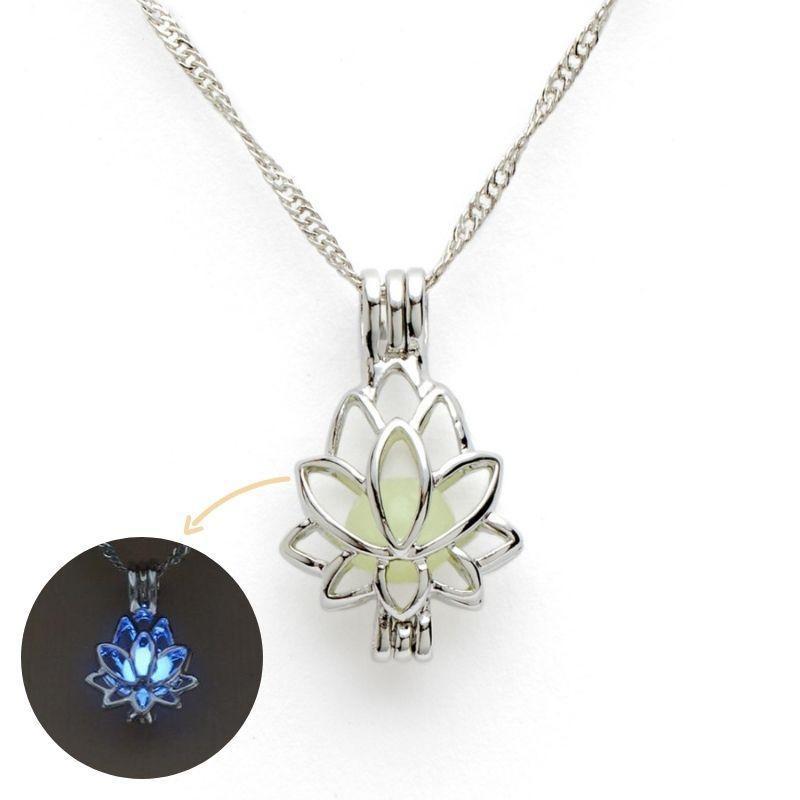 Lotus Ketting - Lichtgevend - Hemelblauw - Bevrijding-Ketting-Zentana