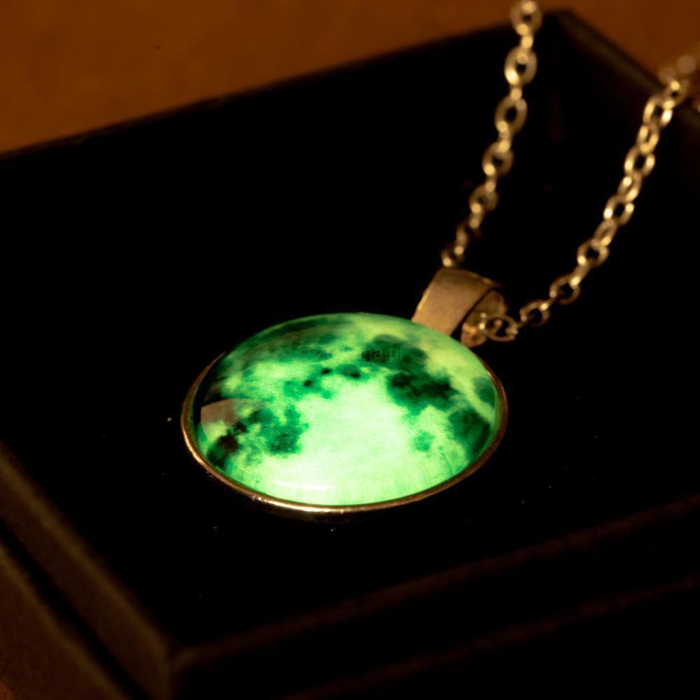 Maan Ketting - Lichtgevend - Zilver-Ketting-Zentana
