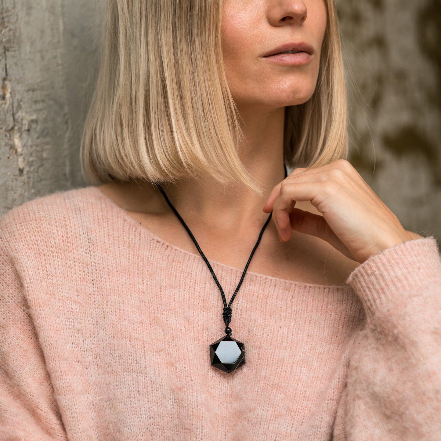 Obsidiaan Ketting - Zwart Hexagonaal - Waarheid-Ketting-Zentana