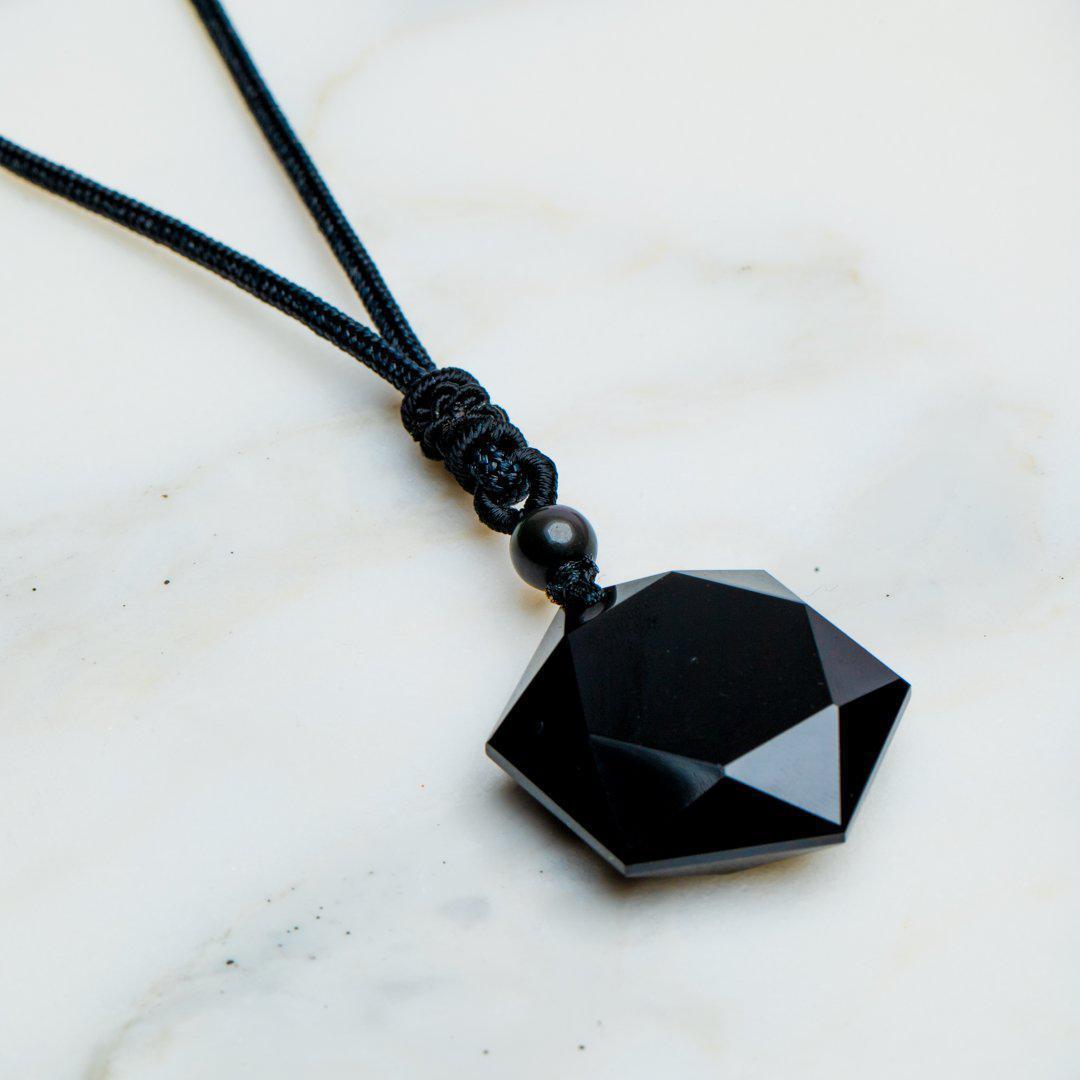 Obsidiaan Ketting - Zwart Hexagonaal - Waarheid-Ketting-Zentana