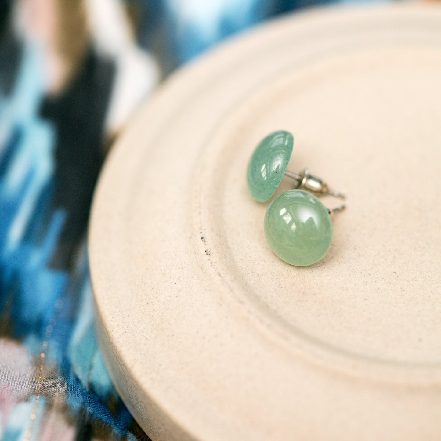 Oorknopjes Jade - Ronde Oorbellen - Oorstekers Edelsteen - Rust-Oorknopjes jade-Zentana