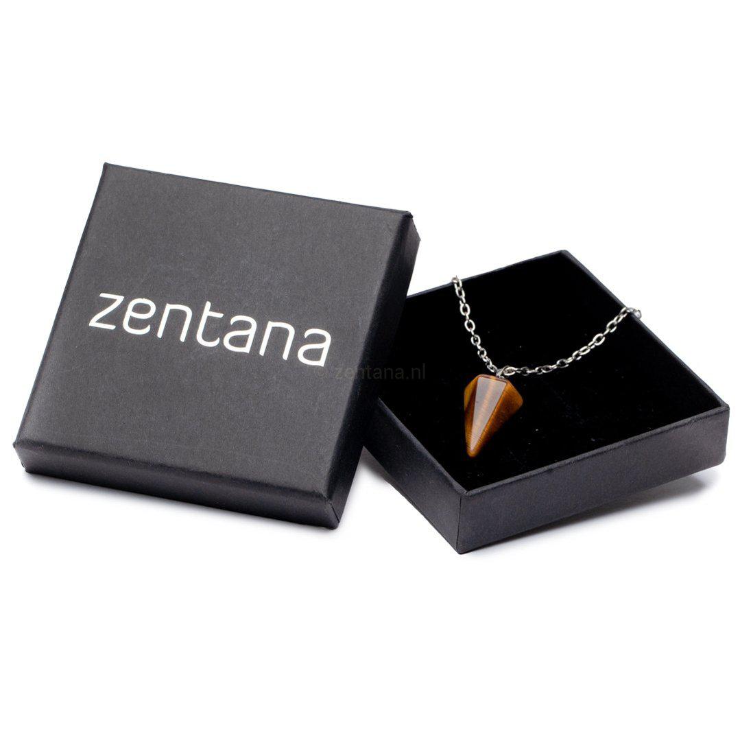 Pendelketting - Tijgeroog Pendel - Ketting & Edelsteen Hanger - Inzicht-Pendel ketting tijgeroog-Zentana