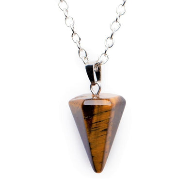 Pendelketting - Tijgeroog Pendel - Ketting & Edelsteen Hanger - Inzicht-Pendel ketting tijgeroog-Zentana