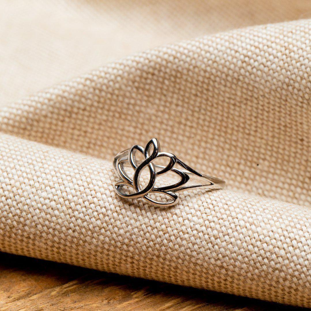 Ring Lotus Bloem - Zilver Verguld - Geluksring - Schoonheid-Ring lotus-6-Zentana