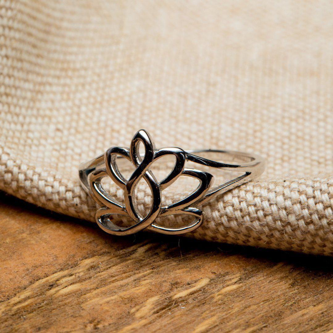 Ring Lotus Bloem - Zilver Verguld - Geluksring - Schoonheid-Ring lotus-6-Zentana