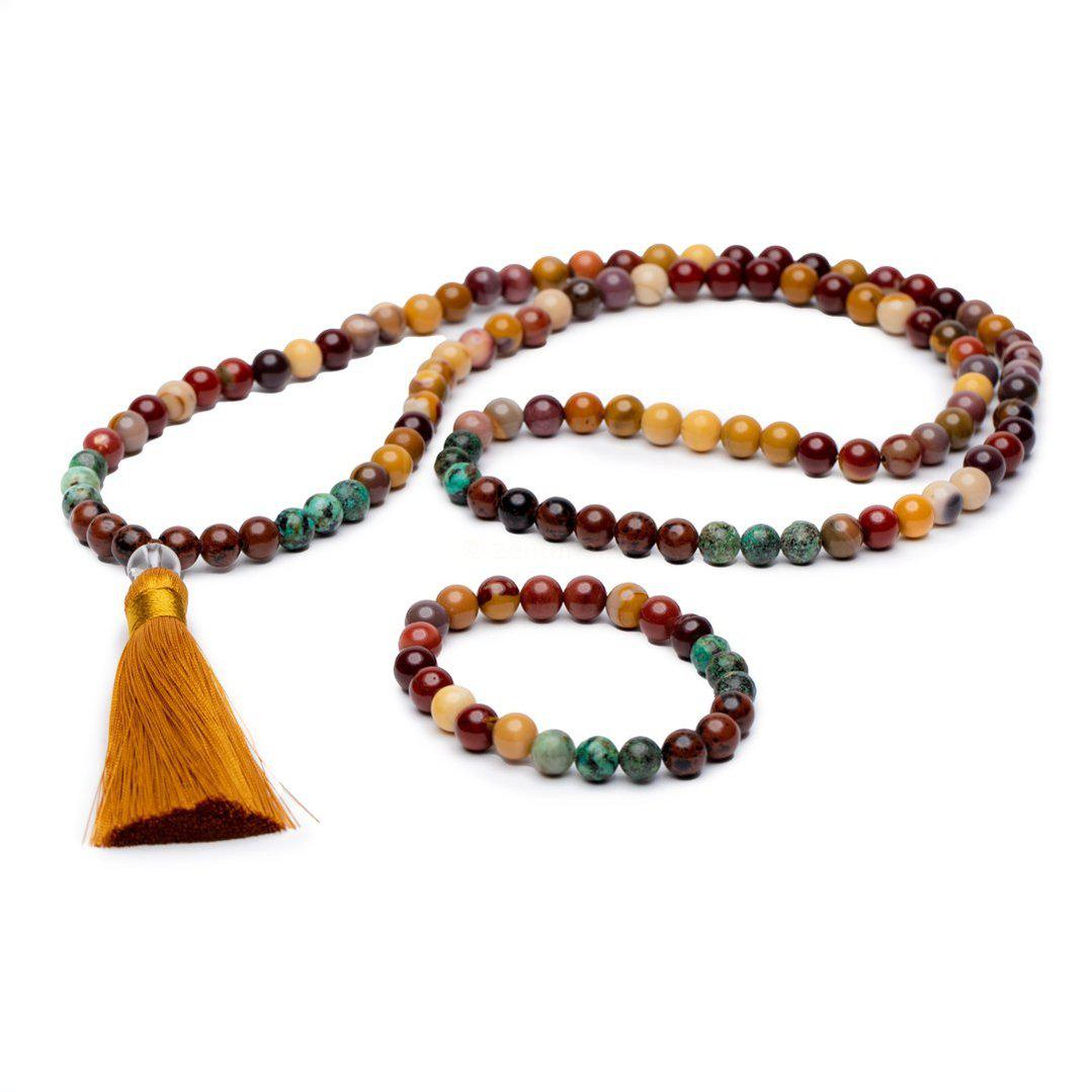 Set van 2 - Mala + Armband - Handgemaakte Ketting & Armband - Mookaiet - Balans-Mala ketting + armband-Zentana