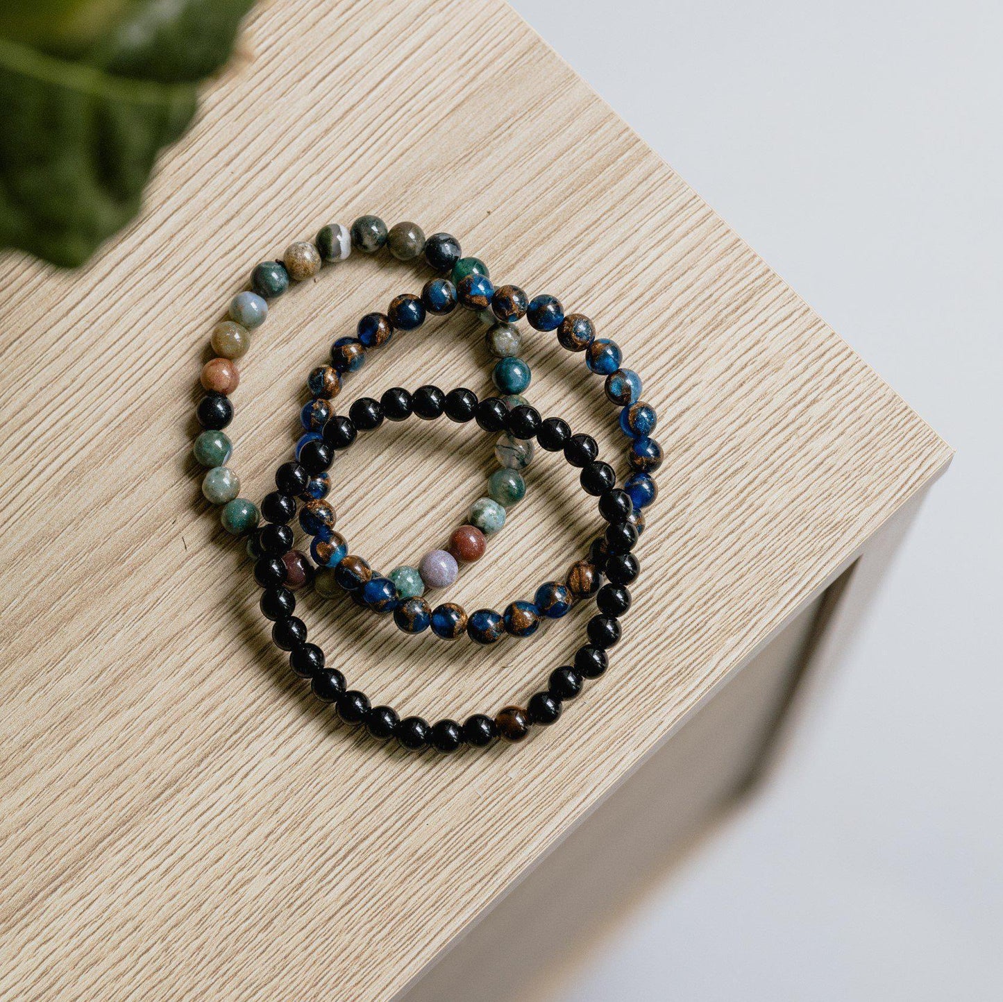 Set van 3 - Balans Armbanden - Agaat & Tijgeroog - Inzicht-Balans armband-S 180mm-Zentana