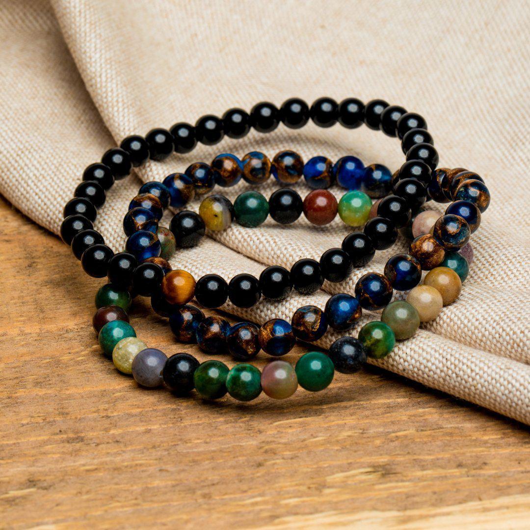 3er-Set – Balance-Armbänder – Achat und Tigerauge – Einblick
