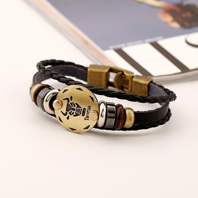 Sterrenbeeld Armband - Leer & Aluminium-brons-Sterrenbeeld armband-Ram-Zentana