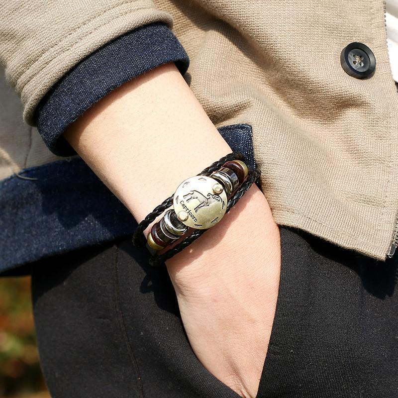 Sterrenbeeld Armband - Leer & Aluminium-brons-Sterrenbeeld armband-Ram-Zentana