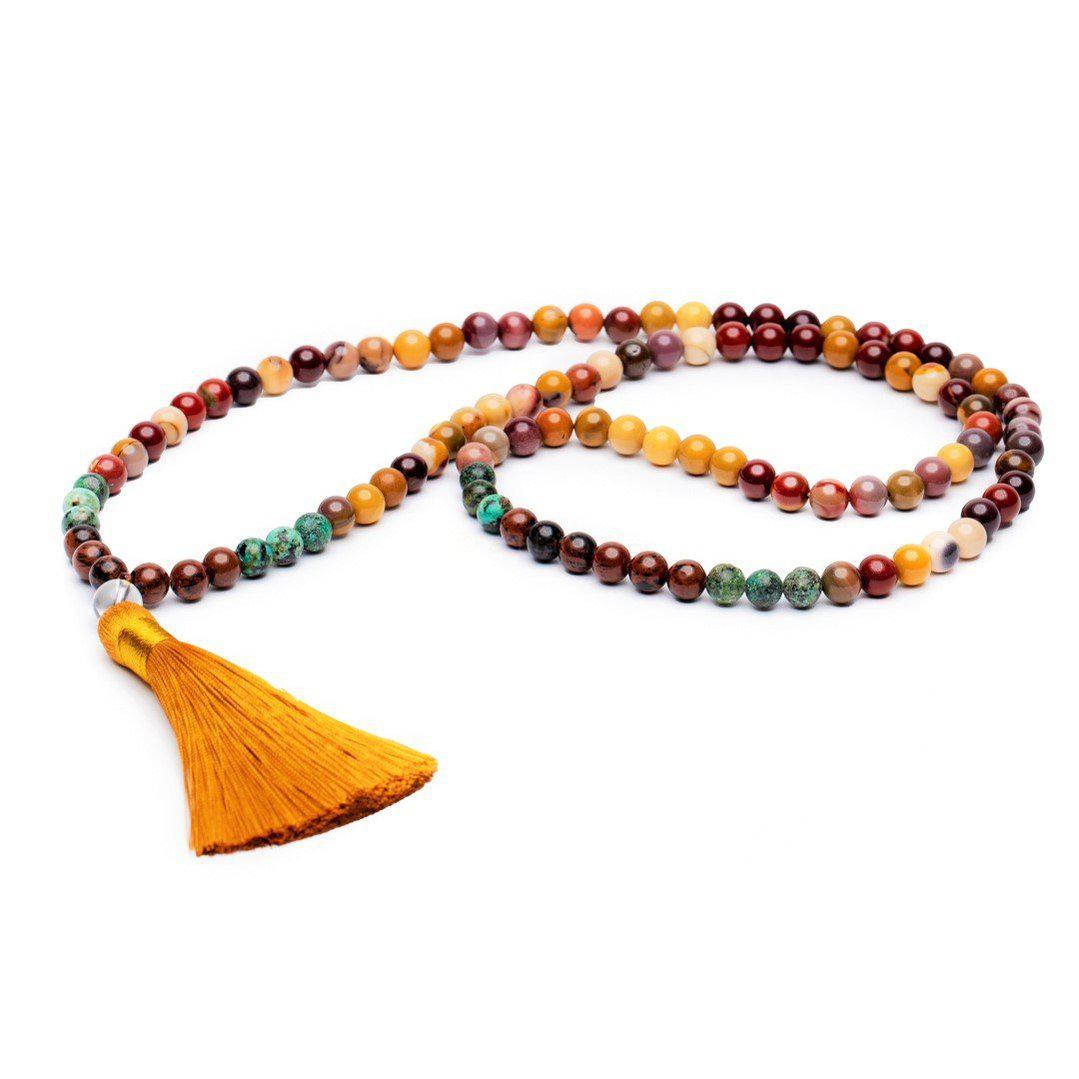 Tibetaanse Mala Handgemaakt - Ketting Verschillende Edelstenen - Mookaiet - Balans-Mala edelstenen-Zentana