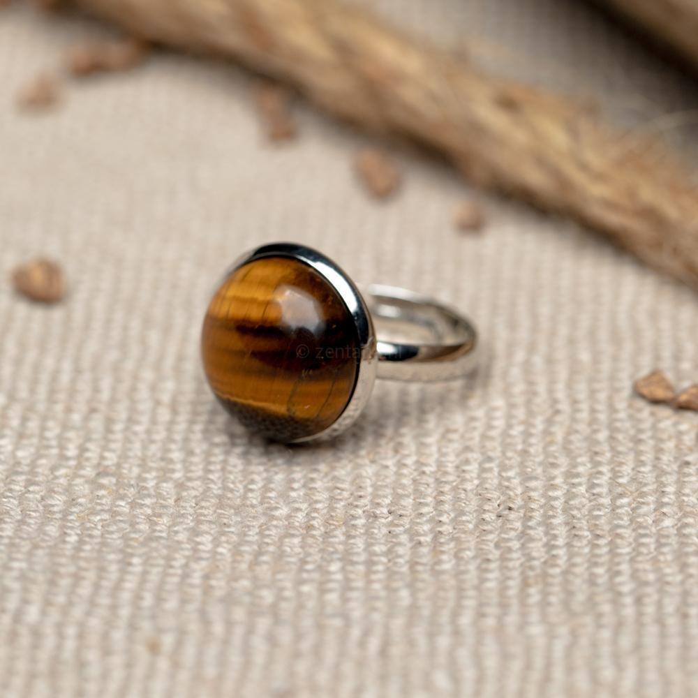 Tijgeroog Edelsteen Ring - Verstelbaar - Bescherming-Edelsteen ring-Zentana