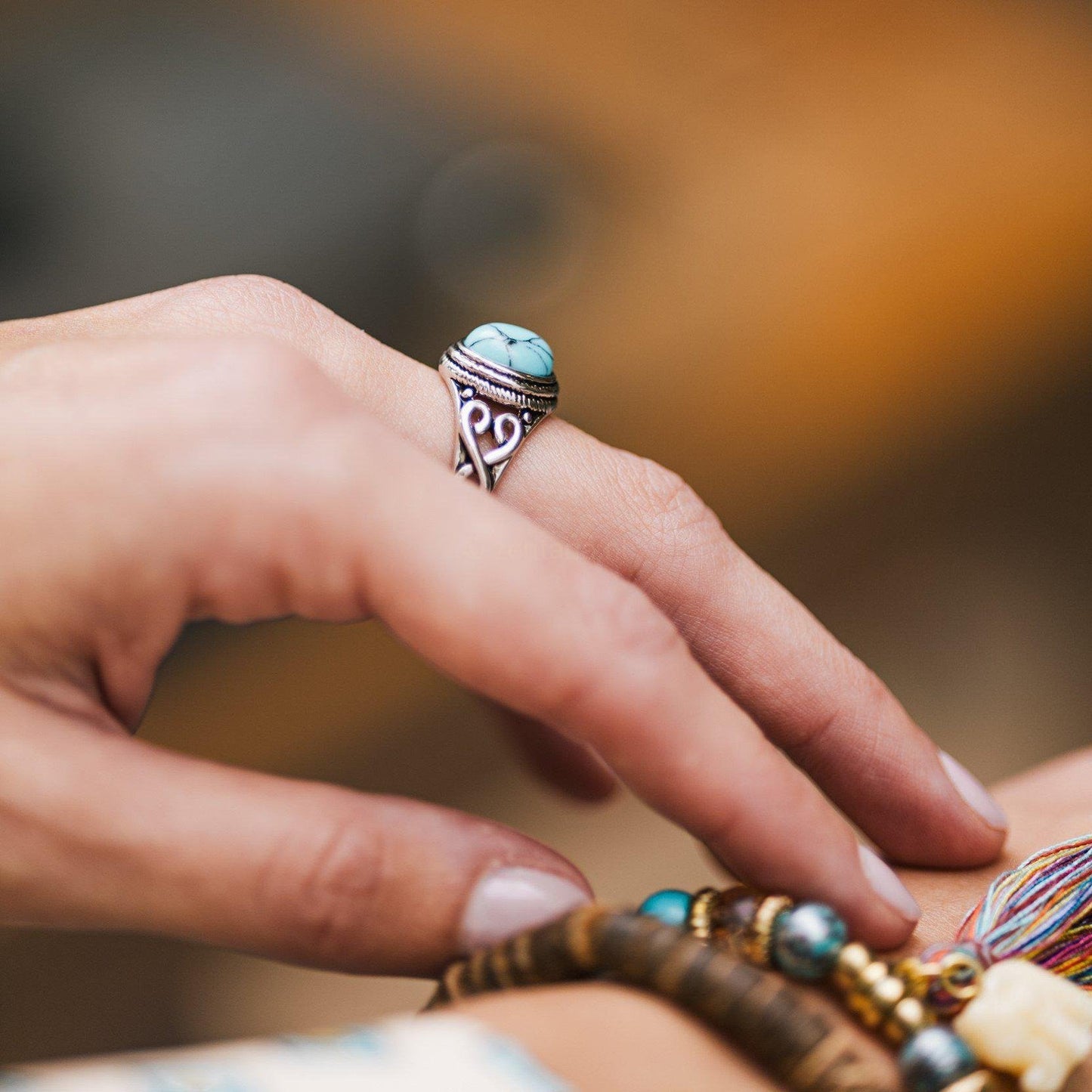 Turqueniet Ring - Antique Plated - Acceptatie-Turqueniet ring-6-Zentana